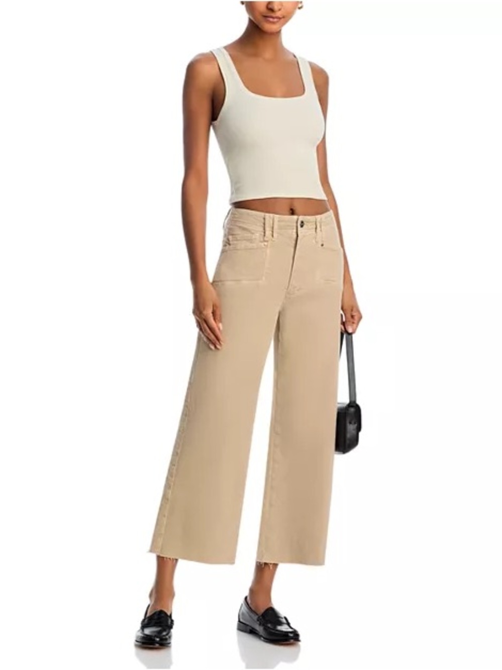Paige Anessa High Rise Wide Leg Jeans in Vintage Soft Sand